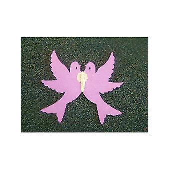 Dekoration Papier Liebe Tauben lila (1)