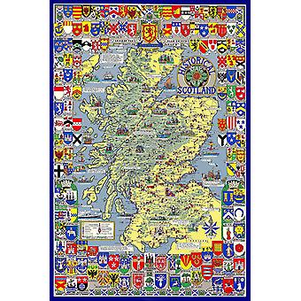 Historische Karte von Schottland 1000 Stück Puzzle (jg)